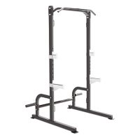 Marcy Half Cage Squat Rack with Adjustable Safety and Bar Catches