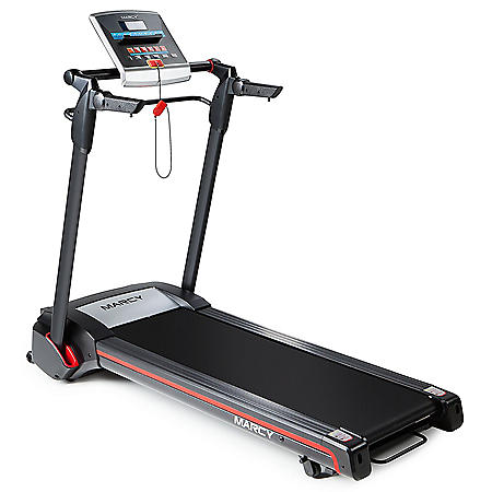 Marcy Easy Folding Motorized Treadmill Home Gym Equipment with LED Console