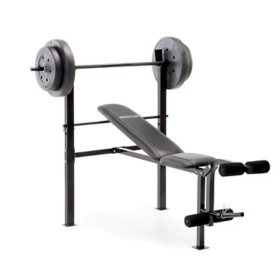 Standard Adjustable Bench with 80 lb. Weight Set
