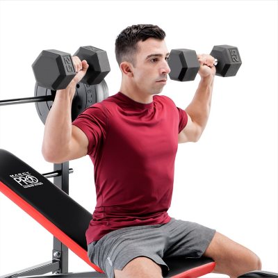 Weights with bench set hot sale