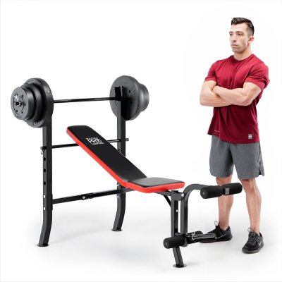 Marcy Pro Standard Weight Bench with 100 lbs. Weight Set Sam s