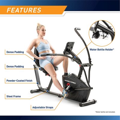 Marcy Dual Action Cross Training Recumbent Exercise Bike JX 7301