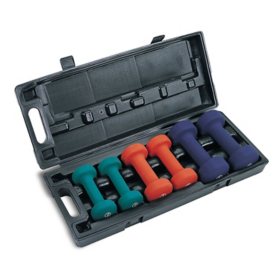 Marcy Neoprene Dumbbell Set: 2/3/5 lb. Weights with Carry Case