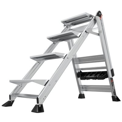 Little Giant Ladder Systems Jumbo 375 Pound Capacity Aluminum 4 Step Stepladder for sale online 