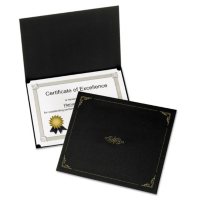 Oxford Certificate Holder - 12 1/2" x 9 3/4" - Black - 5 Pack