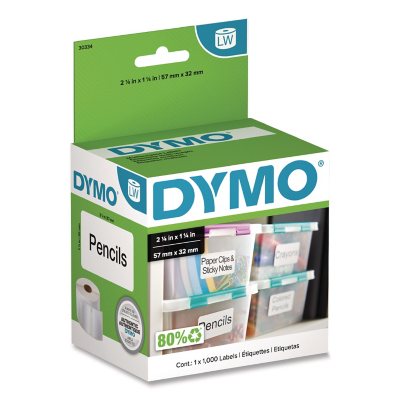 DYMO - Address Labels, 1-1/4 x 2-1/4, White - 1000/Pack - Sam's Club