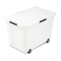 Advantus Rolling Storage Box, Clear (Letter/Legal, 15-Gallon Size)