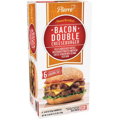 Great Value Bacon Cheeseburger Sandwiches, 4 Count (Frozen) 