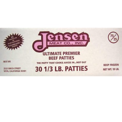 Jensen Ultimate Premier Beef Patties 30ct Sam's Club