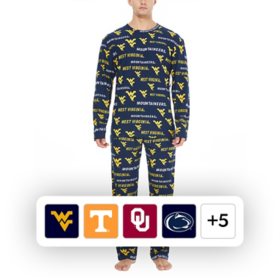 NCAA Men's Long Sleeve Top and Pants Pajama Set 