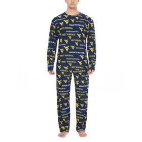 NCAA Men's Long Sleeve Top and Pants Pajama Set 