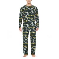 NFL Men's Long Sleeve Top and Pant Pajama Set Green Bay Packers