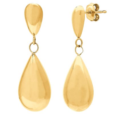 Hollow Puffed Teardrop Earrings in 14K Yellow Gold - Sam's Club