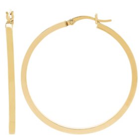 40MM Square Hoop Earrings in 14K Yellow Gold