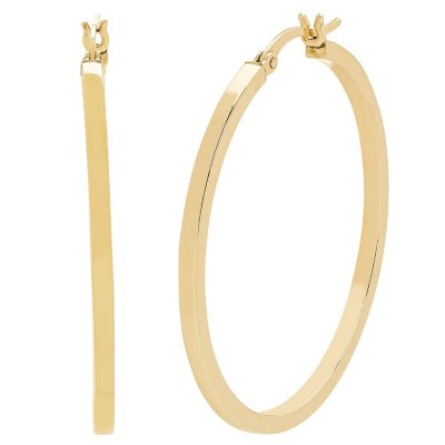 Brass Square Hoop Earrings