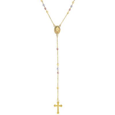 Tri Color Beaded Rosary In 14k Gold 17 Sam S Club