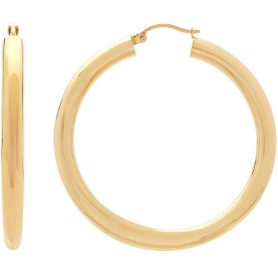 5x50mm Hollow Hoop Earrings in 14K Yellow Gold - Sam's Club