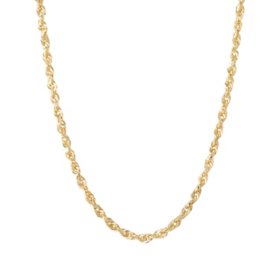 14K Yellow Gold 2.40-2.50MM Solid Rope Chain