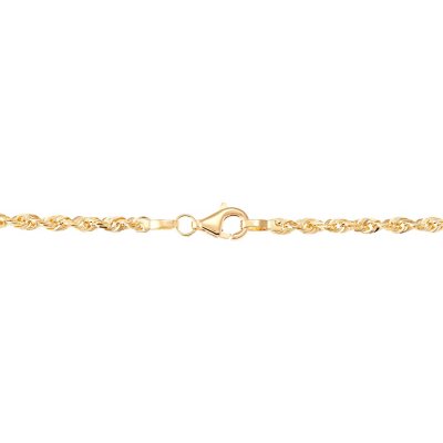Buy 14k Yellow Gold Solid 3mm Diamond Cut Rope Chain Bracelet, 7