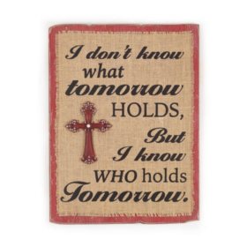 Distressed Hanging Sign with Tomorrow Message (Set of 2)