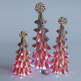 Set of 3 Ribbon Candy Trees