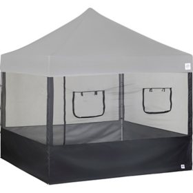 E-Z UP Food Booth Side Wall Wrap-Around, Set of 4 Walls, 10' x 10' Black
