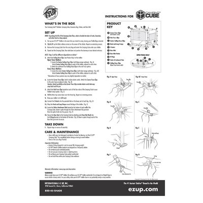  E-Z UP Camping Cube 6.4, Converts 10' Straight Leg Canopy into  Camping Tent, Punch : Sports & Outdoors