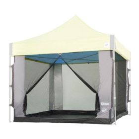 E-Z UP Screen Cube 6, 10'x10', Straight Leg with Carry Bag Gray