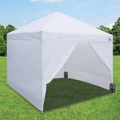 E-Z UP 10 x 10 Commercial Canopy w/ Walls & Weight Bags