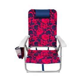 Hurley Standard Backpack Beach Chair, Steel - Knockout Floral Navy