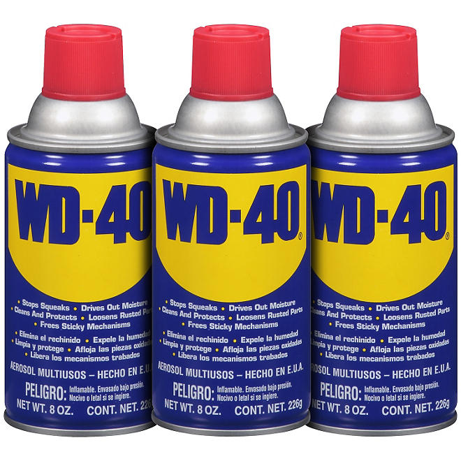 WD-40 Multi-Purpose Lubricant Spray -3, 8oz cans