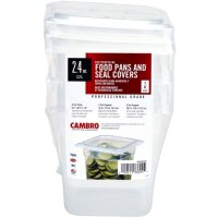Cambro Translucent Pan with Cover, 1/6 size, 6" deep (3 pk.)