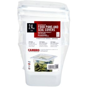 Cambro Translucent Food Pan with Cover, 6" deep (3 pk.)