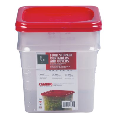 Cambro Round 2-Quart Food Storage Container with Lid, 3-count