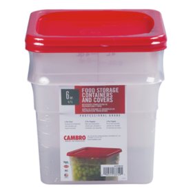 Cambro Square Translucent Food Storage Container with Lid 6 qt., 2 pk.