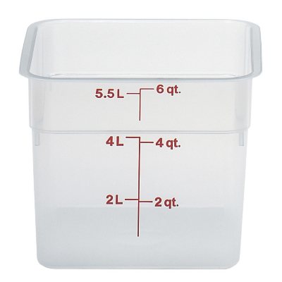 6 qt., 2 pk. Cambro Square Translucent Container with Lid 