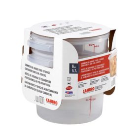 Cambro Round Translucent Container with Lid 6 qt., 2 pk.