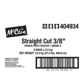 McCain Straight Cut Fries 5 bags, 5.5 lbs.