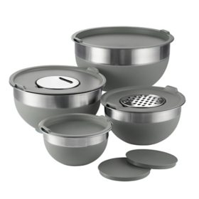 Tramontina 10-Piece Stainless Steel Mixing Bowls, Covers & Graters Included (Assorted Colors)