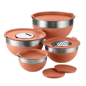  Tramontina 10-Piece Stainless Steel Mixing Bowls, Covers & Graters Included