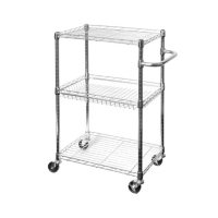 Seville Classics 3-Tier UltraZinc Utility-Kitchen Cart with Basket Shelf