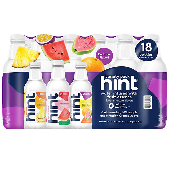 Hint Flavored Water Variety Pack 16 fl. oz., 18 pk.