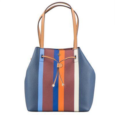 Women's Kerrington Stripe Drawstring Bucket Tote by Tory Burch - Sam's Club