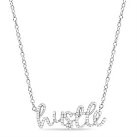 0.23 CT. T.W. Sterling Silver and Diamond Hustle Necklace