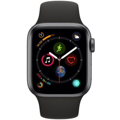 Apple Watch Series 4 44mm Gps Cellular Space Gray Aluminum Case With Black Sport Band Sam S Club