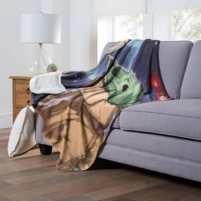 Star Wars The Mandalorian Rolling Through The Snow Printed Throw Pillow