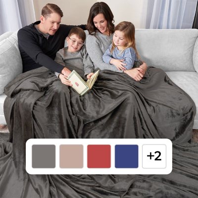 The Huge One Cloud Throw Blanket, 110 x 132 Inches, Gray