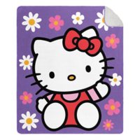Hello Kitty "Blooming Bows" Cloud Throw Blanket with Sherpa Back, 50" x 60"