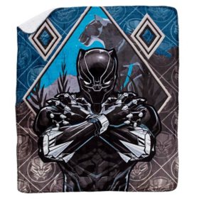 Black Panther "I'm Home" Cloud Sherpa Throw Blanket, 50" x 60"
