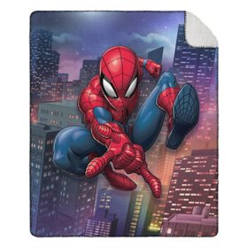 Spider-Man "Night Flight" Cloud Sherpa Throw Blanket, 50" x 60"